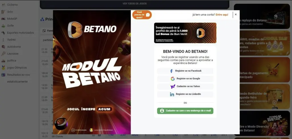 Registo Betano Casino